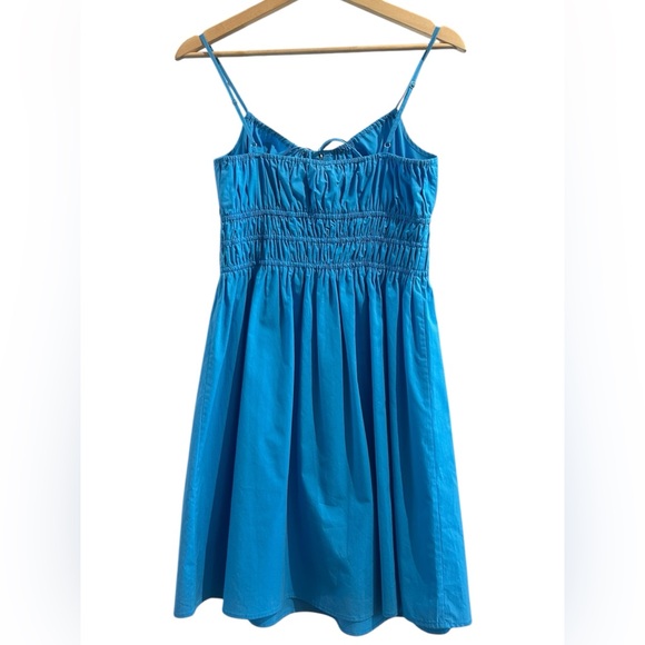 Rails Miriam Pacific Cotton Poplin Keyhole Tie Cami Smocked Waist Mini Dress - Picture 4 of 6